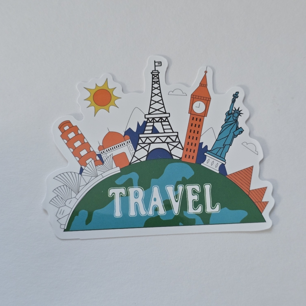 10/$10 Travel Themed Sticker with Iconic Landmarks